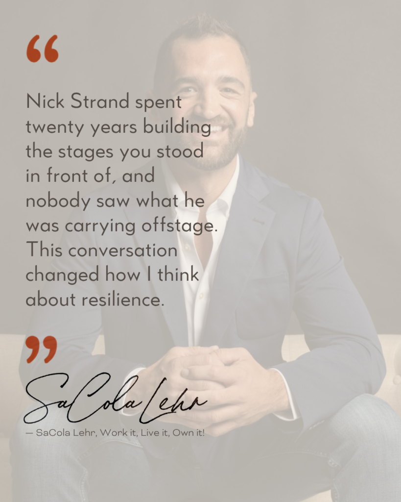Quote from SaCola Lehr about Nick Strand and resilience during burnout